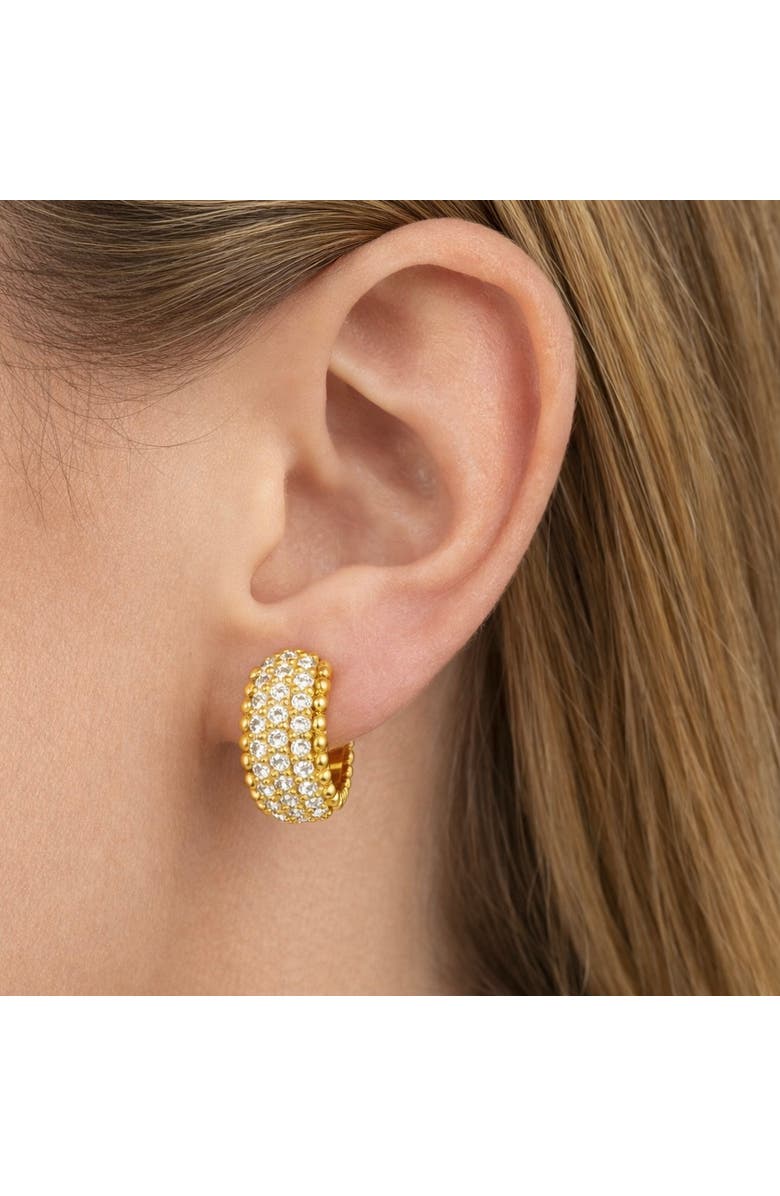 Donatello Gian Chunky Gold-Tone Crystal Hoops, Alternate, color, Gold