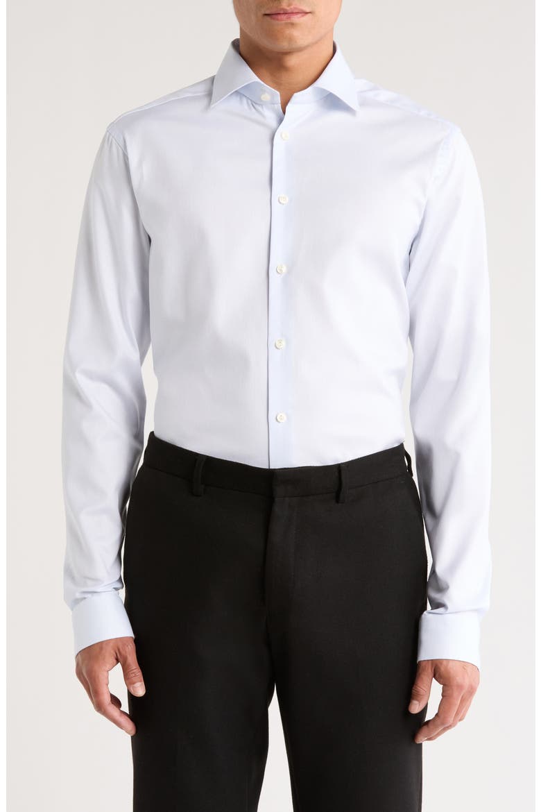 Super Slim Fit Dot Cotton Dress Shirt, Main, color, BLUE