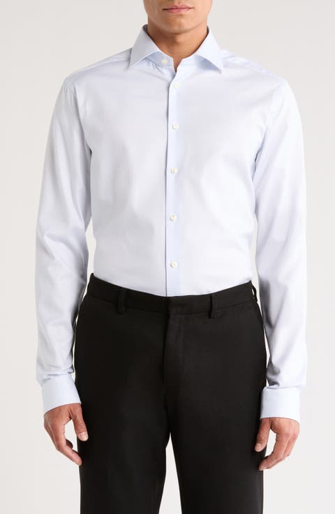 Super Slim Fit Dot Cotton Dress Shirt