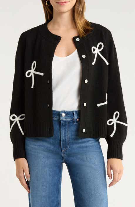 Rails Francesca Intarsia Bow Cardigan