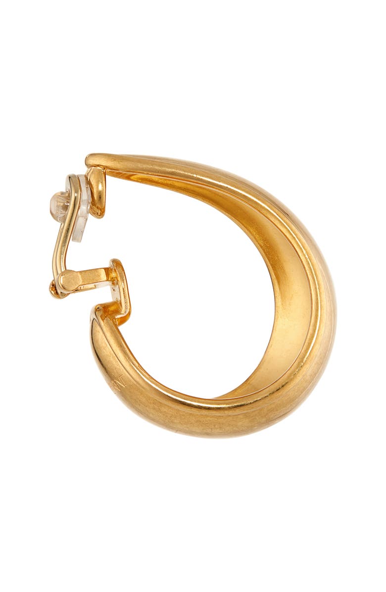 Saint Laurent Gradient Bumpy Hoop Earrings, Alternate, color, Brass Gold