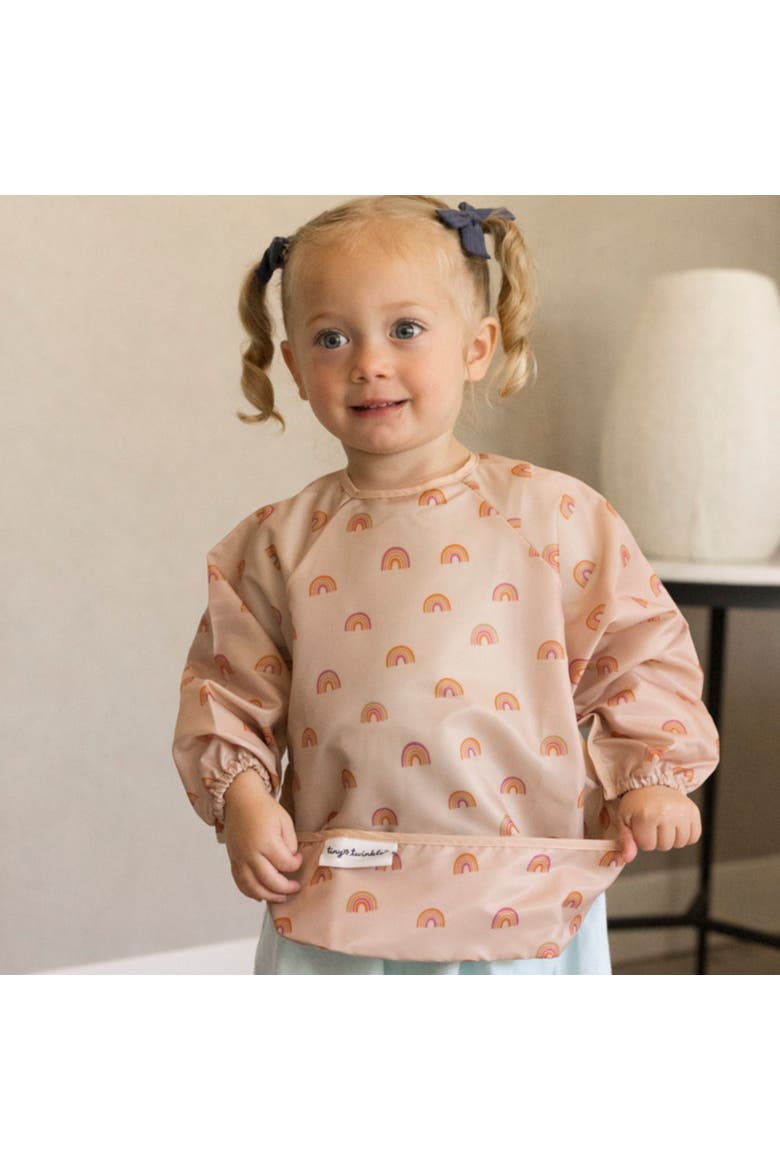 Mess-Proof/Waterproof Long-Sleeve Baby Bib, Alternate, color, Boho Rainbow