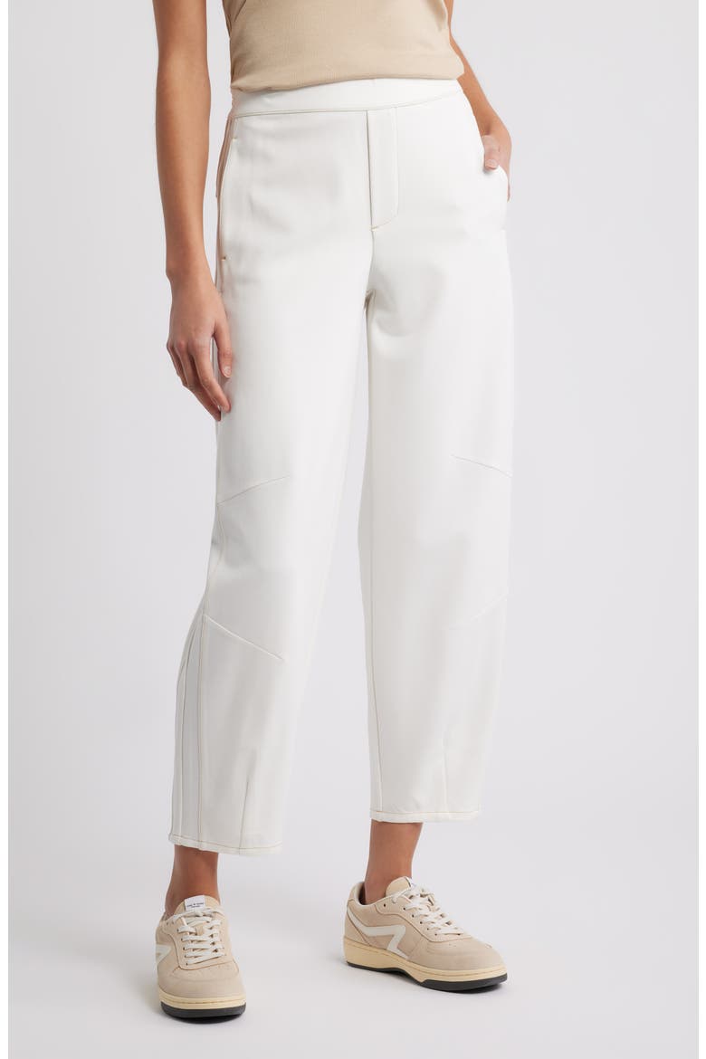 Skyrise Barrel Leg Glider Pants, Main, color, WINTER WHITE