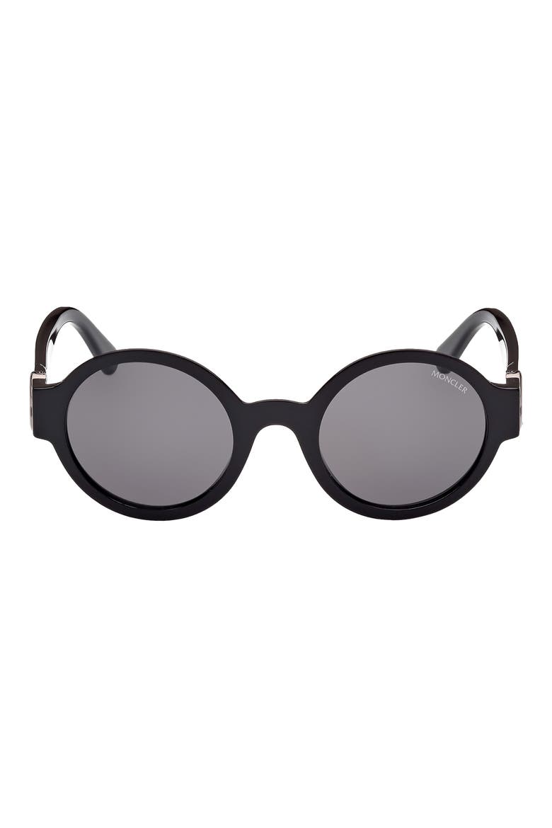 51mm Round Sunglasses, Main, color, BLACK/ GUNMETAL / SMOKE