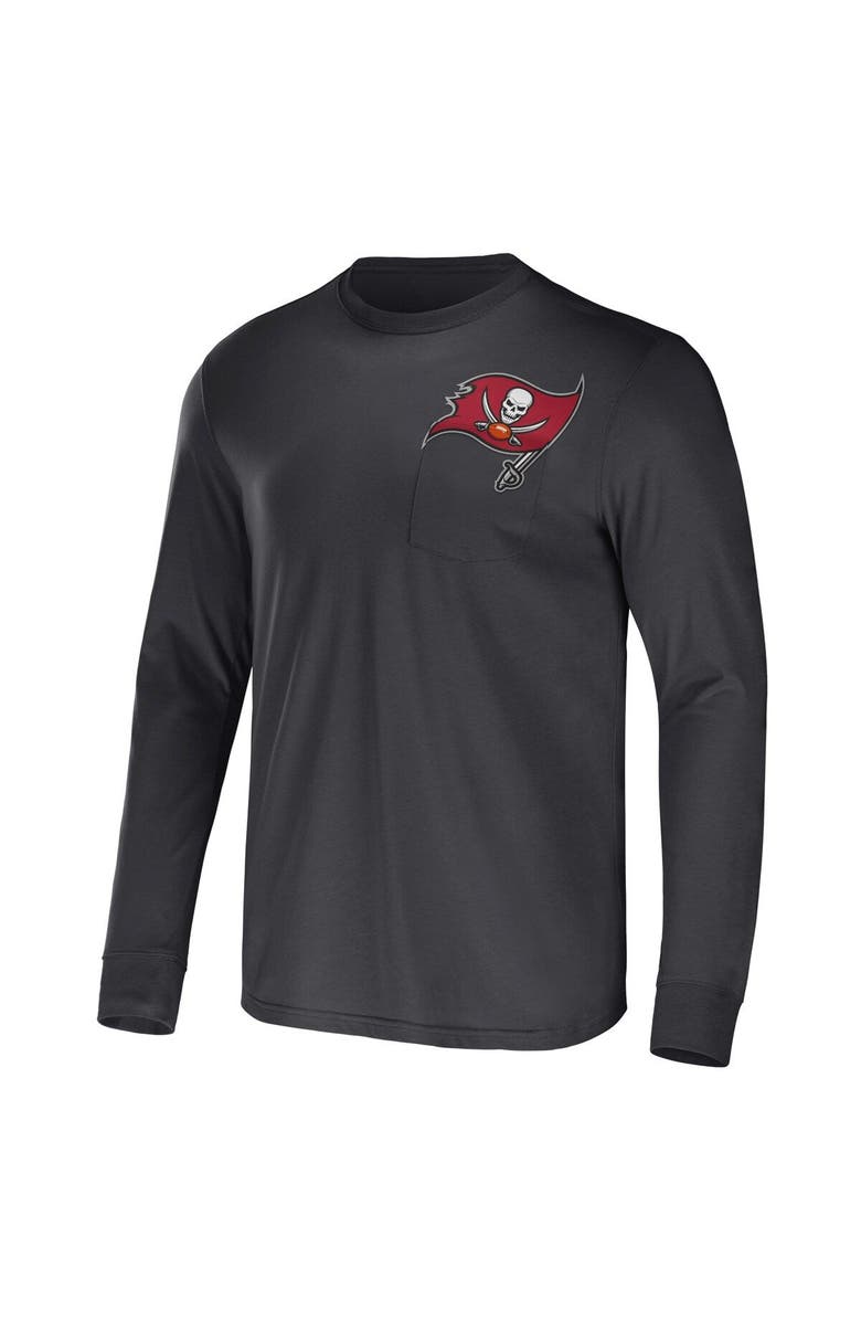 NFL X DARIUS RUCKER Men's NFL x Darius Rucker Collection by Fanatics Charcoal Tampa Bay Buccaneers Team Long Sleeve Pocket T-Shirt, Alternate, color, 