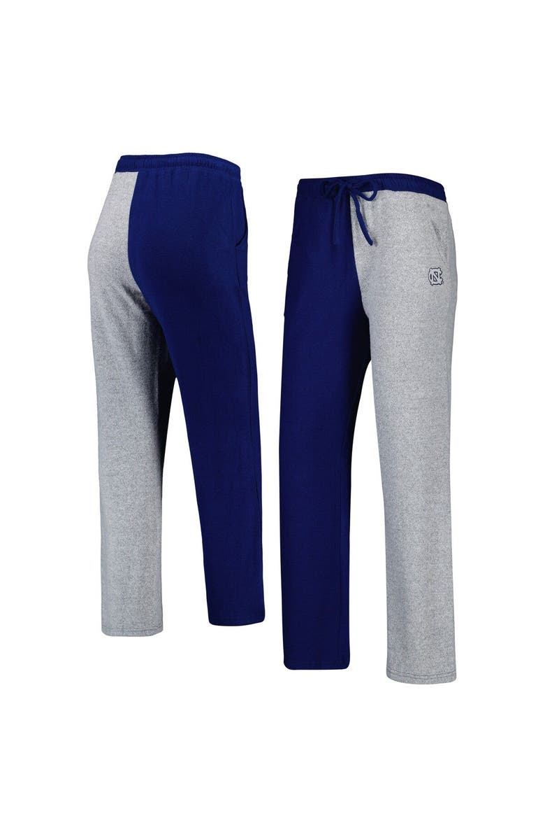ZOOZATZ Women's ZooZatz Navy/Gray North Carolina Tar Heels Colorblock Cozy Tri-Blend Lounge Pants, Main, color, Navy