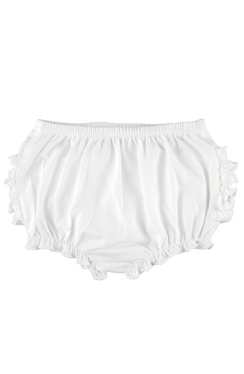 RuffleButts Baby/Toddler Knit RuffleButt Bloomer, Alternate, color, White