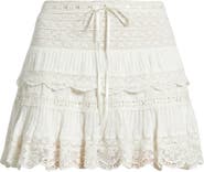 LoveShackFancy Delphie Lace Miniskirt