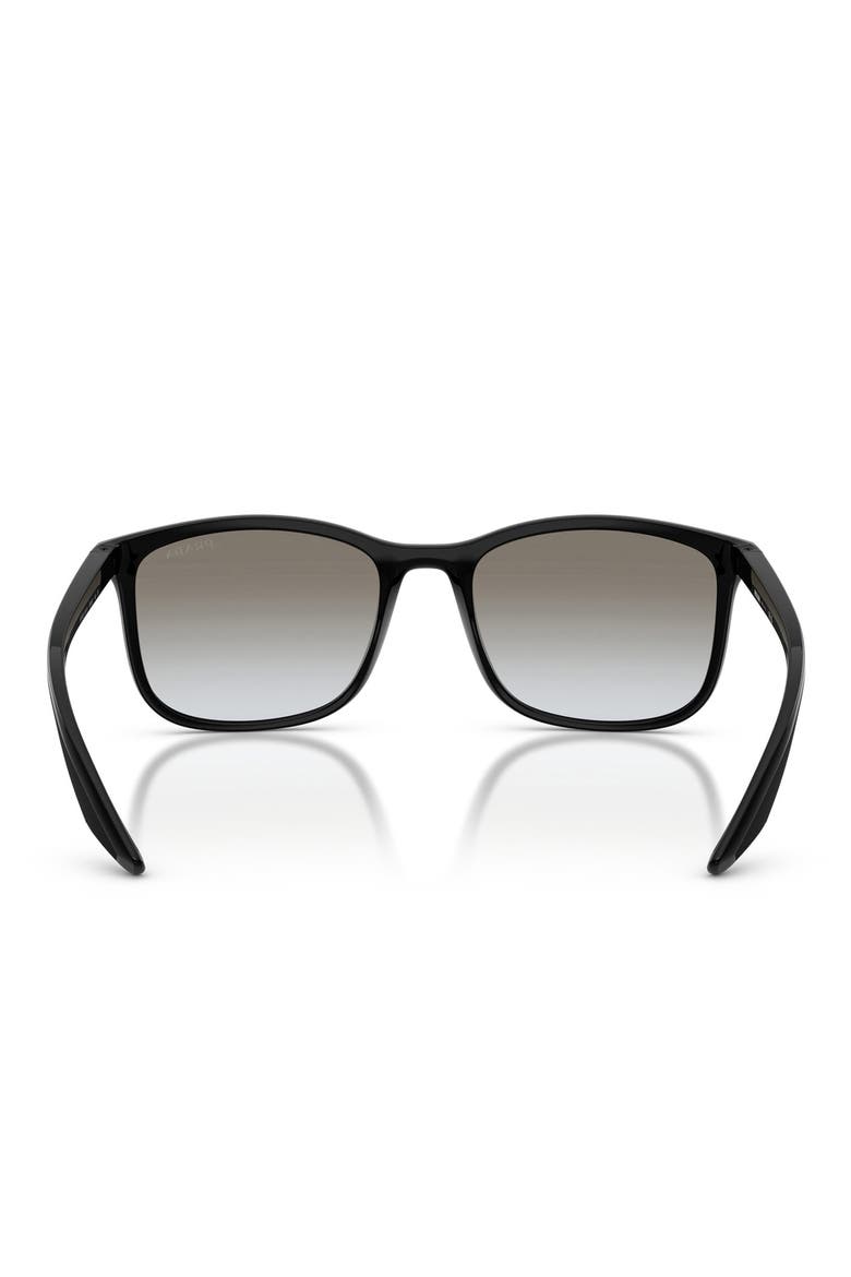 56mm Gradient Pillow Sunglasses, Alternate, color, BLACK