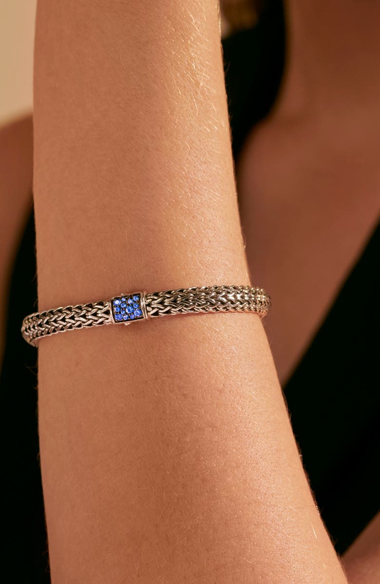 John Hardy Reversible Icon Bracelet, Sterling Silver, Pavé, 6.5mm, Alternate, color, 