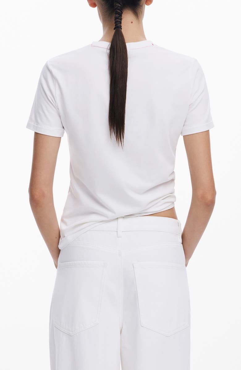 Desigual Fitted Floral Crop T-Shirt, Alternate, color, 