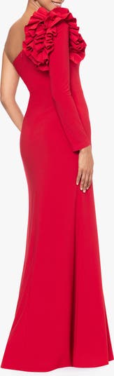 Ruffle One-Shoulder Gown
