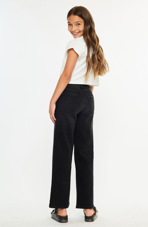 Kancan Coralynne High Rise Wide Leg Kids Jeans In Multi