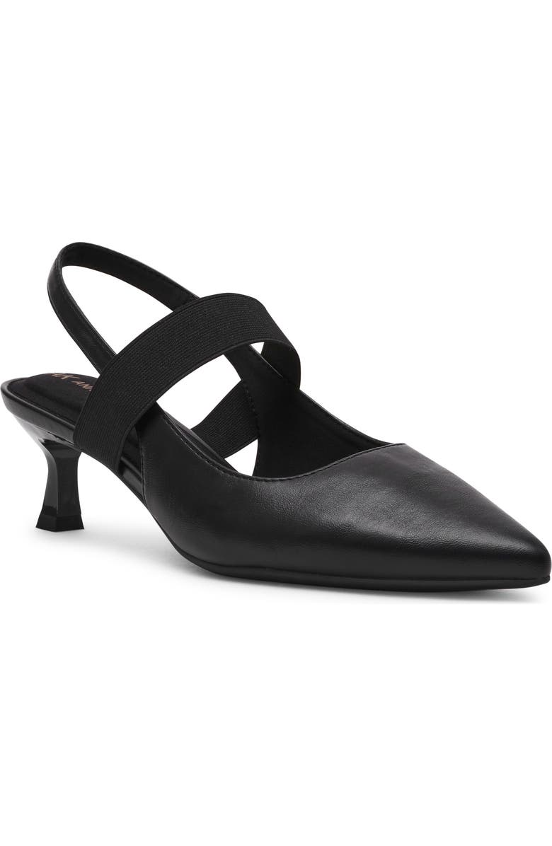 Anne Klein Issia Slingback Pointed Toe Pump, Main, color, Black