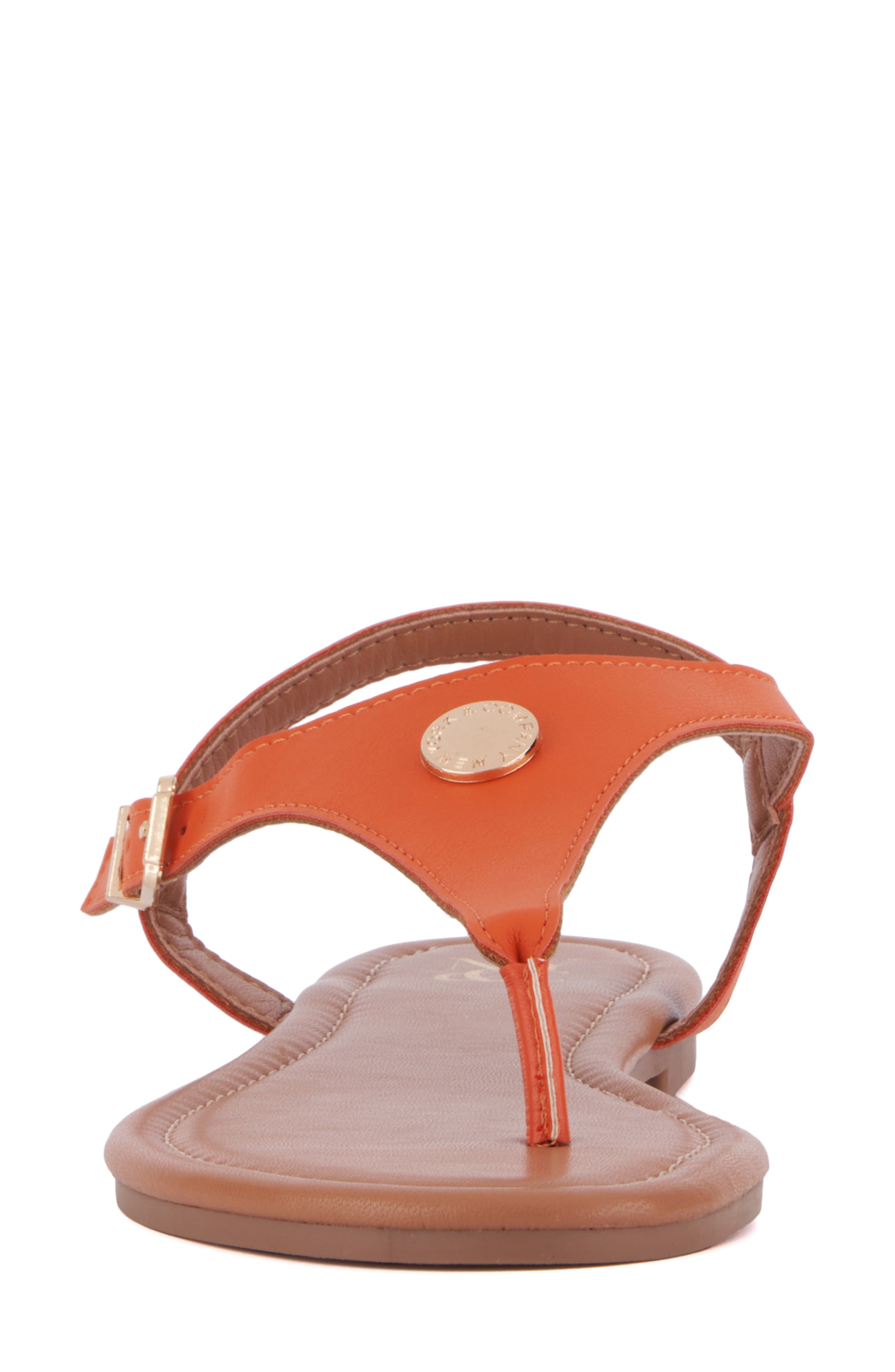 NEW YORK AND COMPANY Nari T-Strap Sandal, Alternate, color, Orange