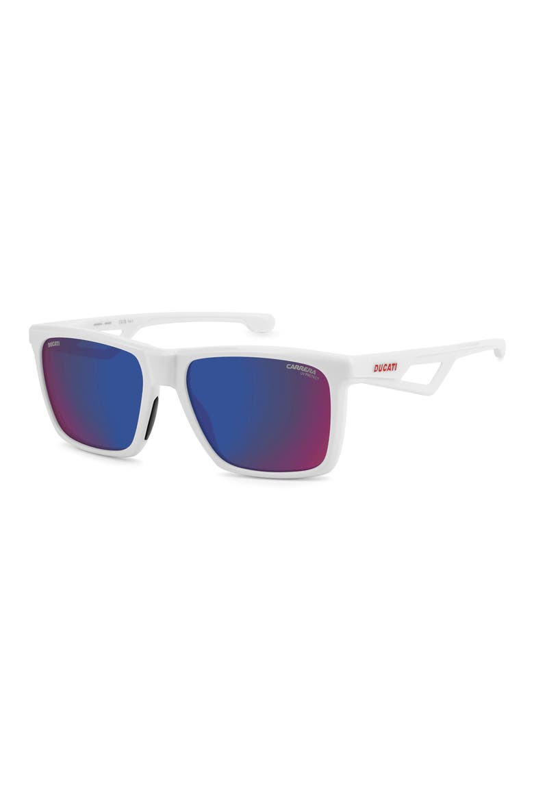 Carduc 57mm Rectangular Sunglasses, Alternate, color, WHITE/ BLUE ML