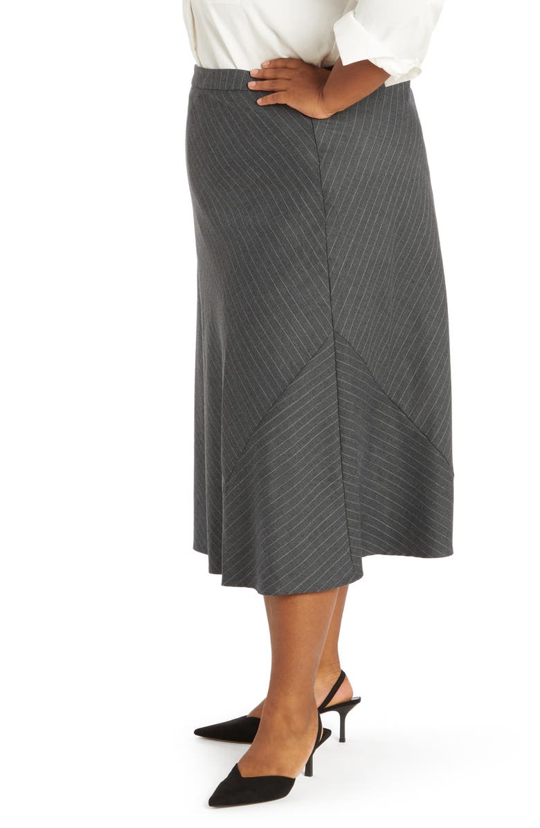 Pari Passu Chase Pinstripe Wool Blend Bias Midi Skirt, Alternate, color,