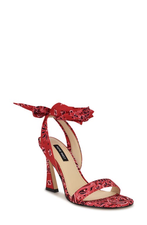 Shop Nine West Kelsie Ankle Tie Sandal In Medium Red