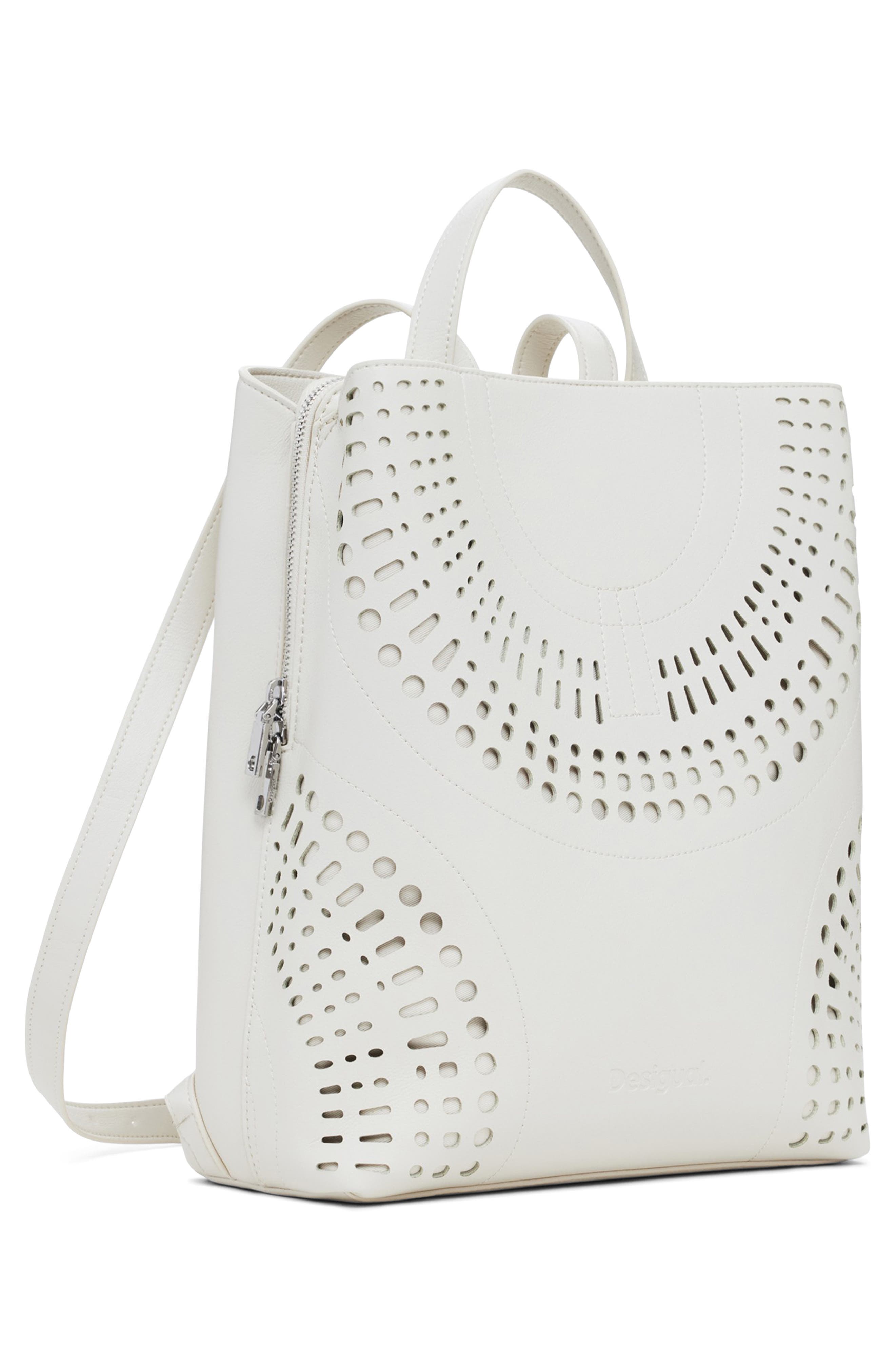 Desigual Medium Faux Leather Backpack, Alternate, color, Light Beige