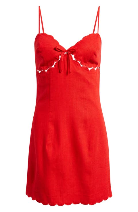 Scallop Edge Cutout Mini Sundress