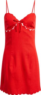 KITTENISH Scallop Edge Cutout Mini Sundress