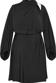 City Chic Jaylee Shoulder Cutout Long Sleeve Dress