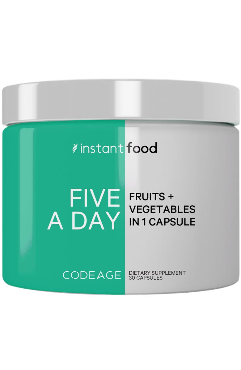 Codeage Instantfood Five a Day Fruits & Vegetables Vitamins Supplement, Main, color, White