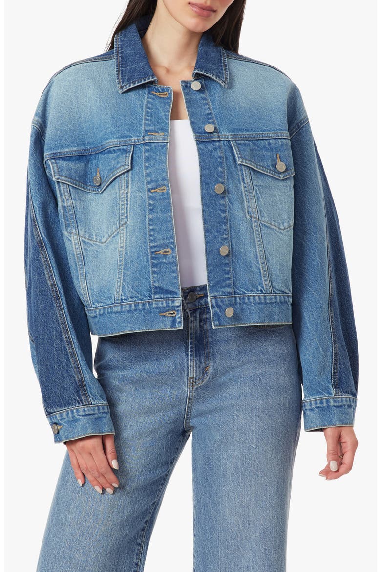 Colorblock Denim Trucker Jacket, Main, color, ADRIFT