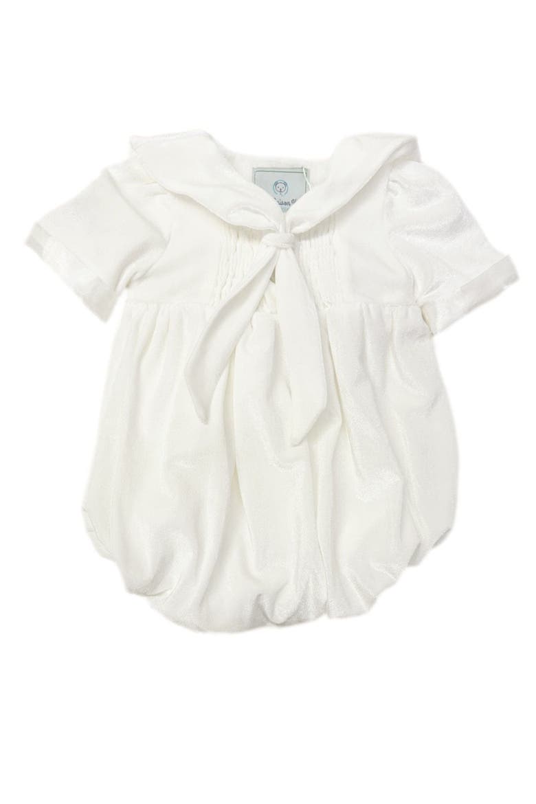 Helenus Velour Ivory Romper, Alternate, color, Ivory