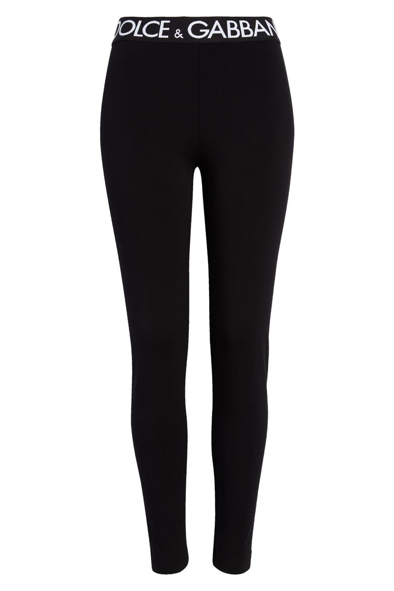Logo Waistband Jersey Leggings, Main, color, N0000 NERO