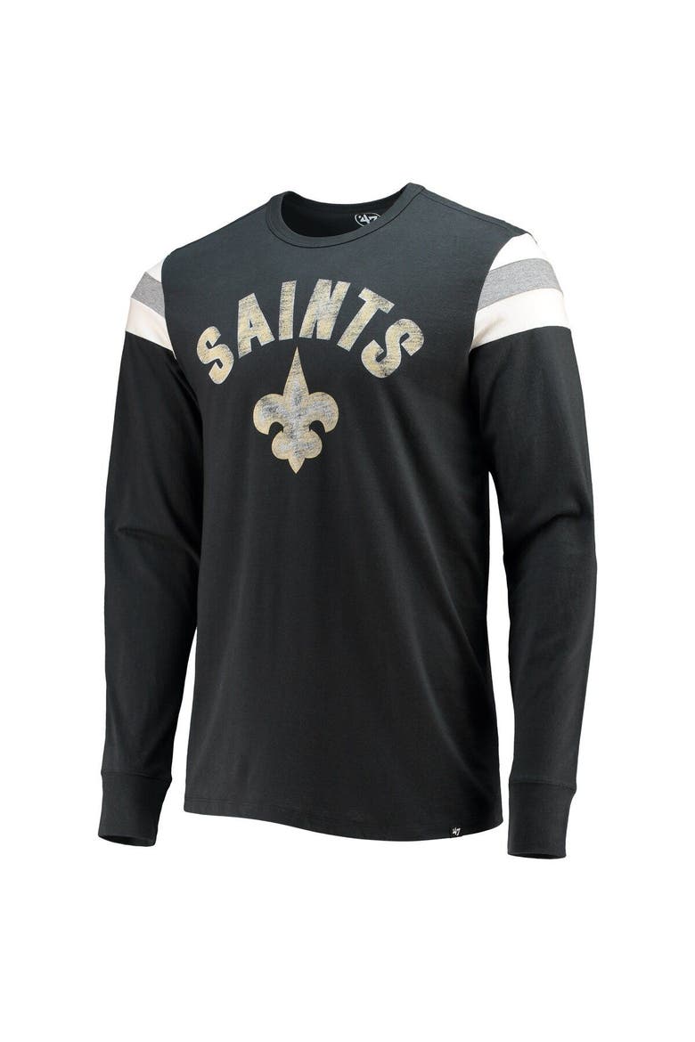 Men's '47 Black New Orleans Saints Franklin Rooted Long Sleeve T-Shirt, Alternate, color, Black