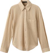 MANGO Checkered Cotton Button-Up Shirt