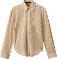 MANGO Checkered Cotton Button-Up Shirt