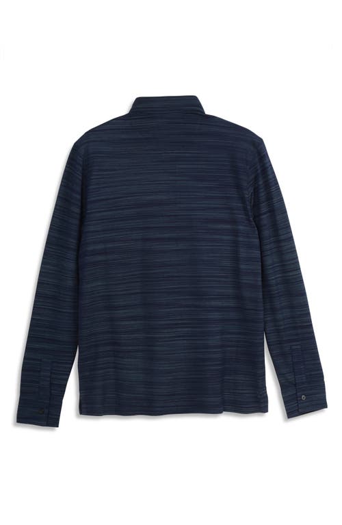 Scotch & Soda Classic Fit Space Dye Piqué Button-up Shirt In Navy