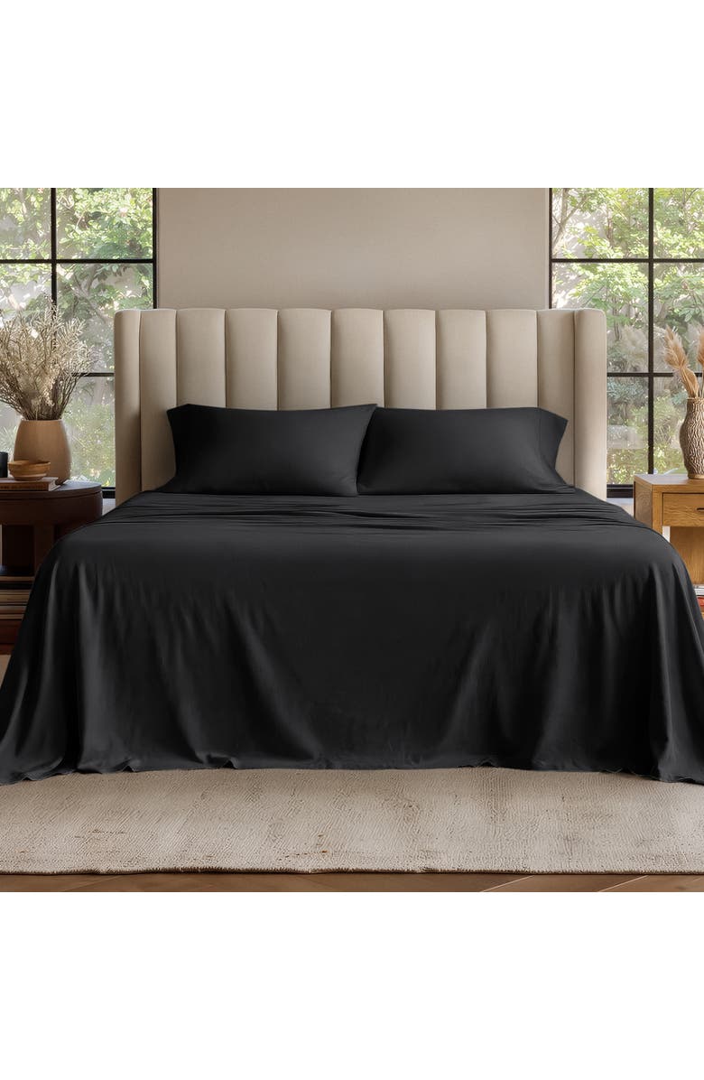 Bare Home Organic Cotton Jersey Sheet Set, Alternate, color, Black