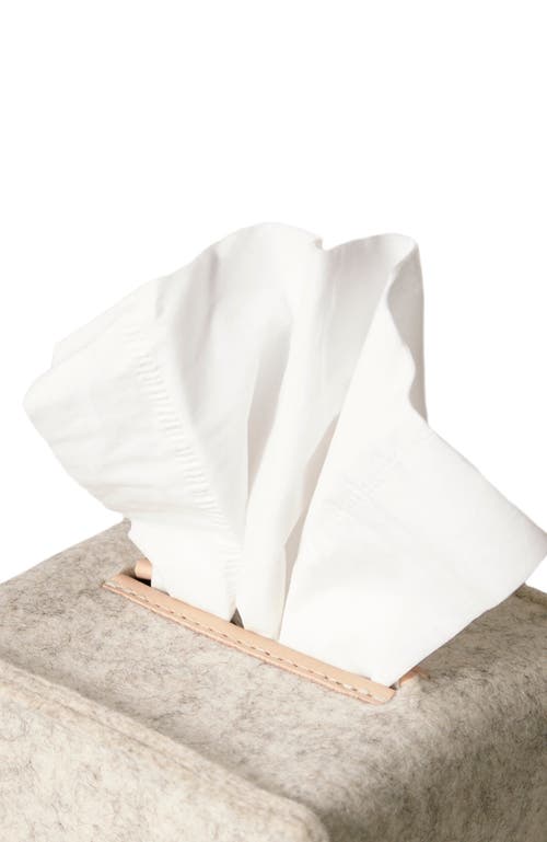 Graf & Lantz Graf Lantz Merino Wool Small Tissue Box Cover In Neutral