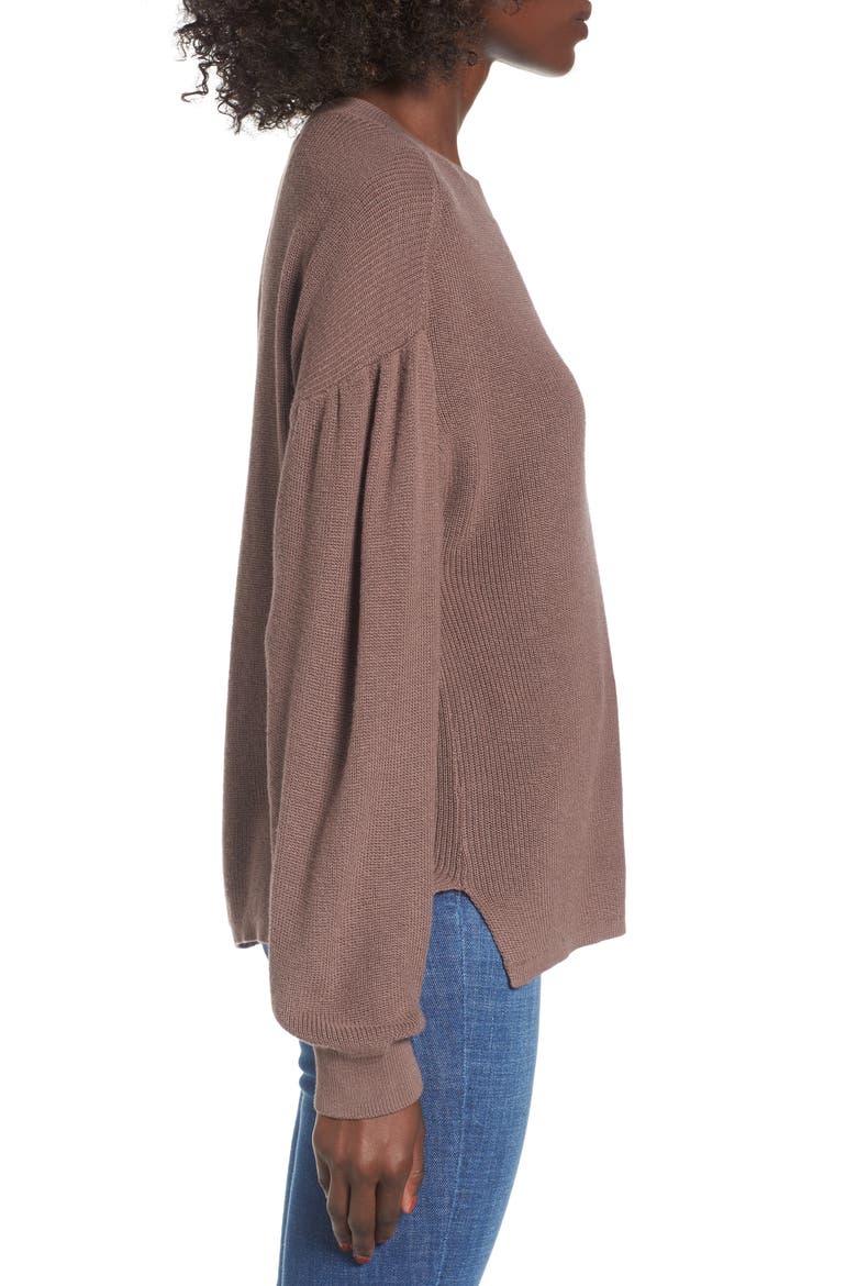 Drape Sleeve Sweater, Alternate, color, BROWN TAUPE