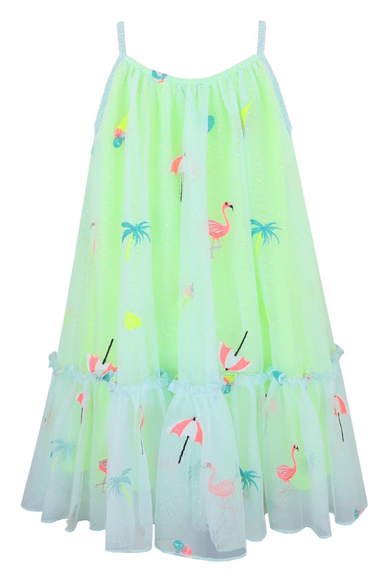 Kids' Embroidered Mesh Dress, Main, color, YELLOW