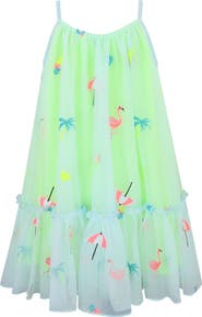 Zunie Kids' Embroidered Mesh Dress