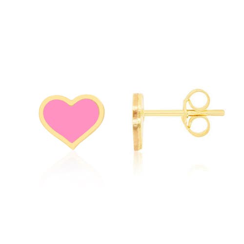 The Lovery Fine Jewelry Large Bubblegum Pink Heart Stud Earrings In Pink