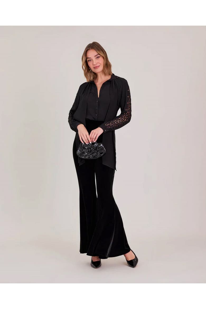Vic Velvet Pants, Alternate, color, Black