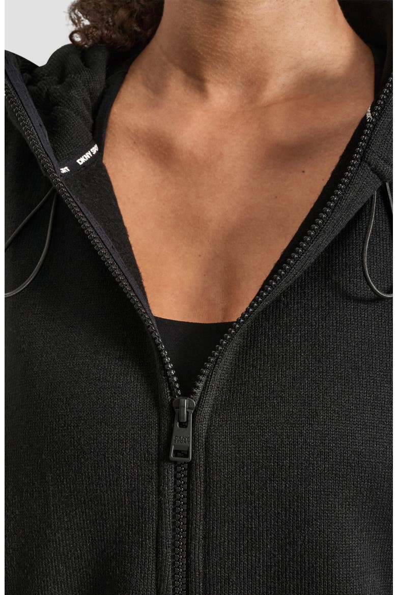 Logo Patch Full Zip Hoodie, Alternate, color, BLACK