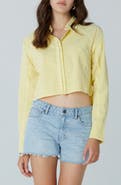 Unpublished Colette Cotton Cropped Button-Up Shirt