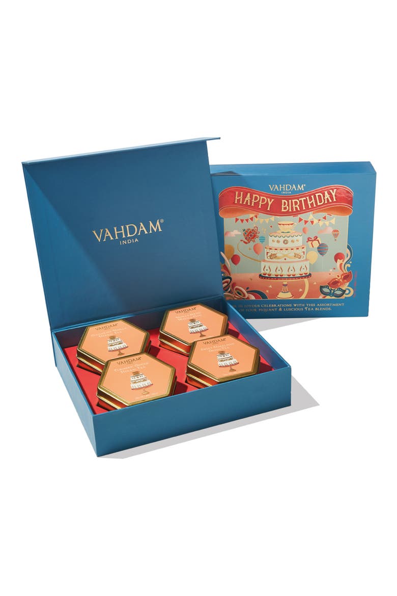 Happy Birthday Assorted Teas Gift Set, Main, color, DARK BLUE