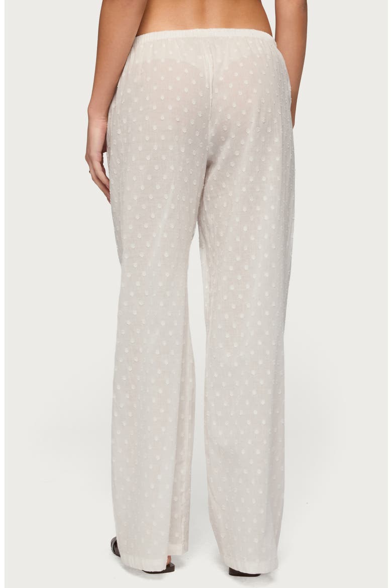 Embroidered Cotton Drawstring Pants, Alternate, color, WHITE