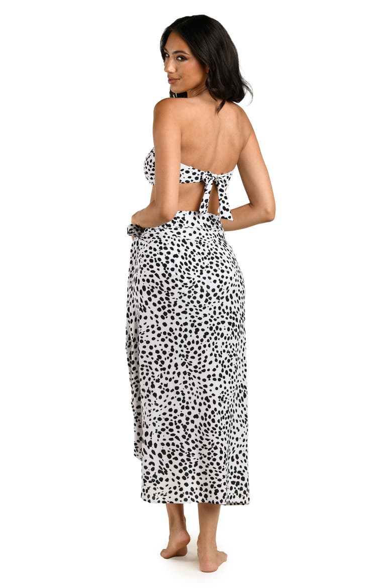 Dot and Dune Midi Skirt Cover-Up, Alternate, color, BLACK AND WHITE
