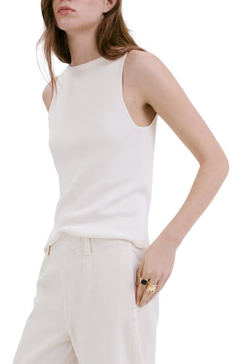 Fine-Knit Boat Neck Top