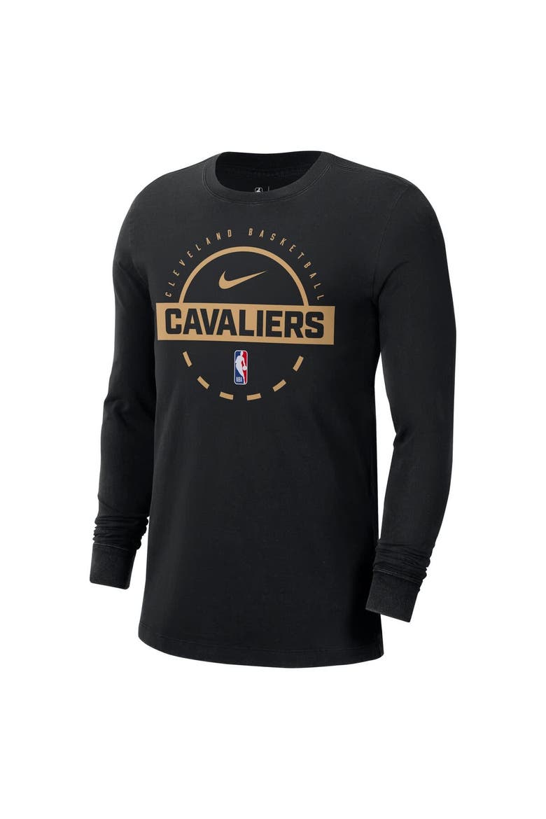Men's Nike  Black Cleveland Cavaliers Authentic Long Sleeve Practice T-Shirt, Alternate, color, Black