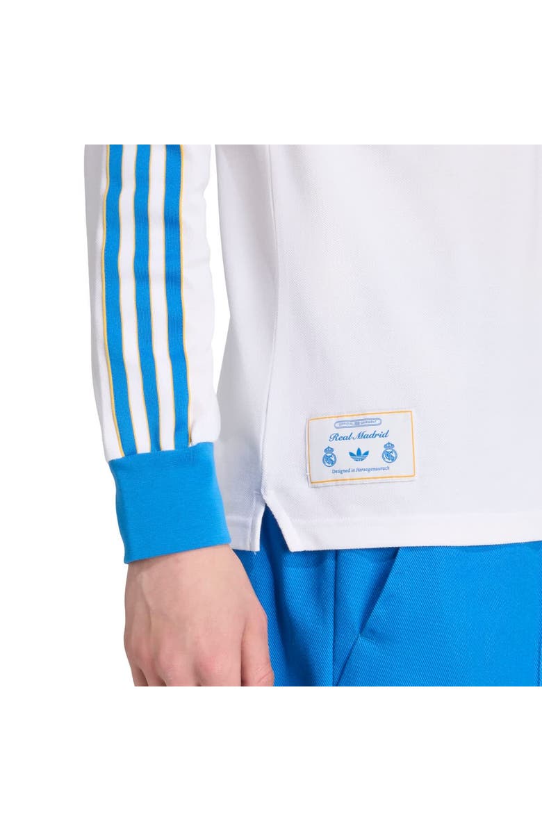 adidas Men's adidas White Real Madrid Terrace Icons Long Sleeve Polo, Alternate, color, White