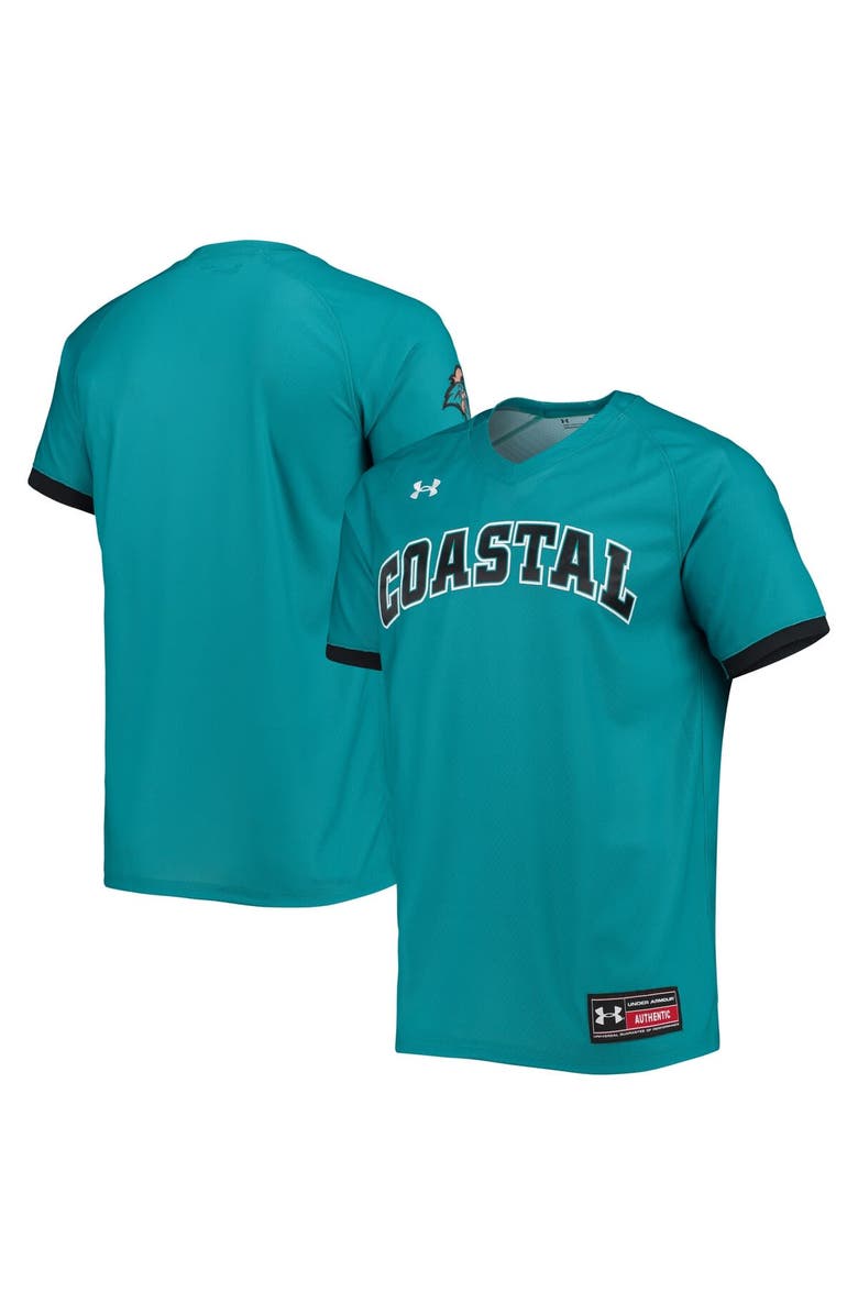 Under Armour Men's Under Armour Teal Coastal Carolina Chanticleers Replica Baseball Jersey, Main, color, Teal
